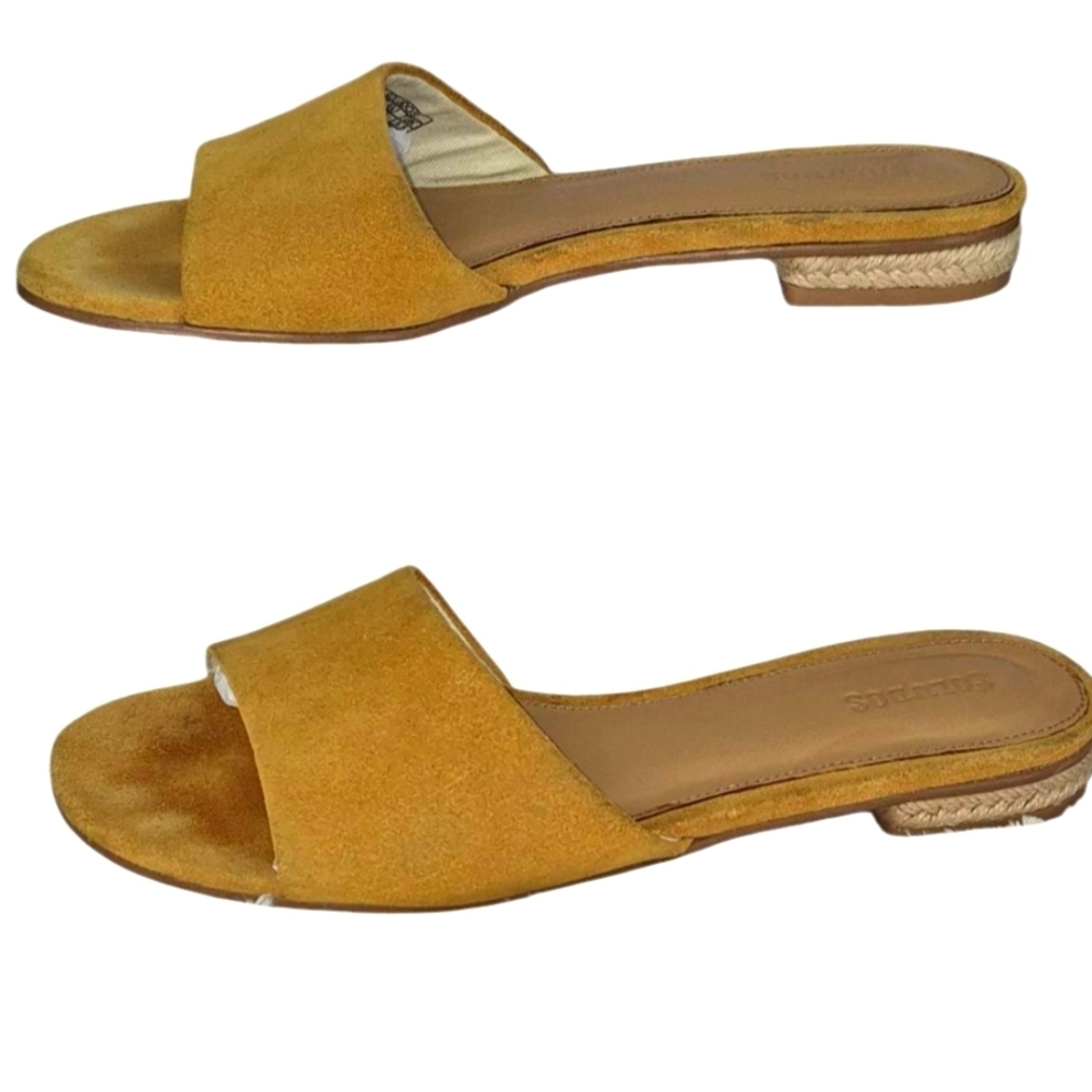 Soludos Suede Slide Sandals With Jute Wrapped Heels